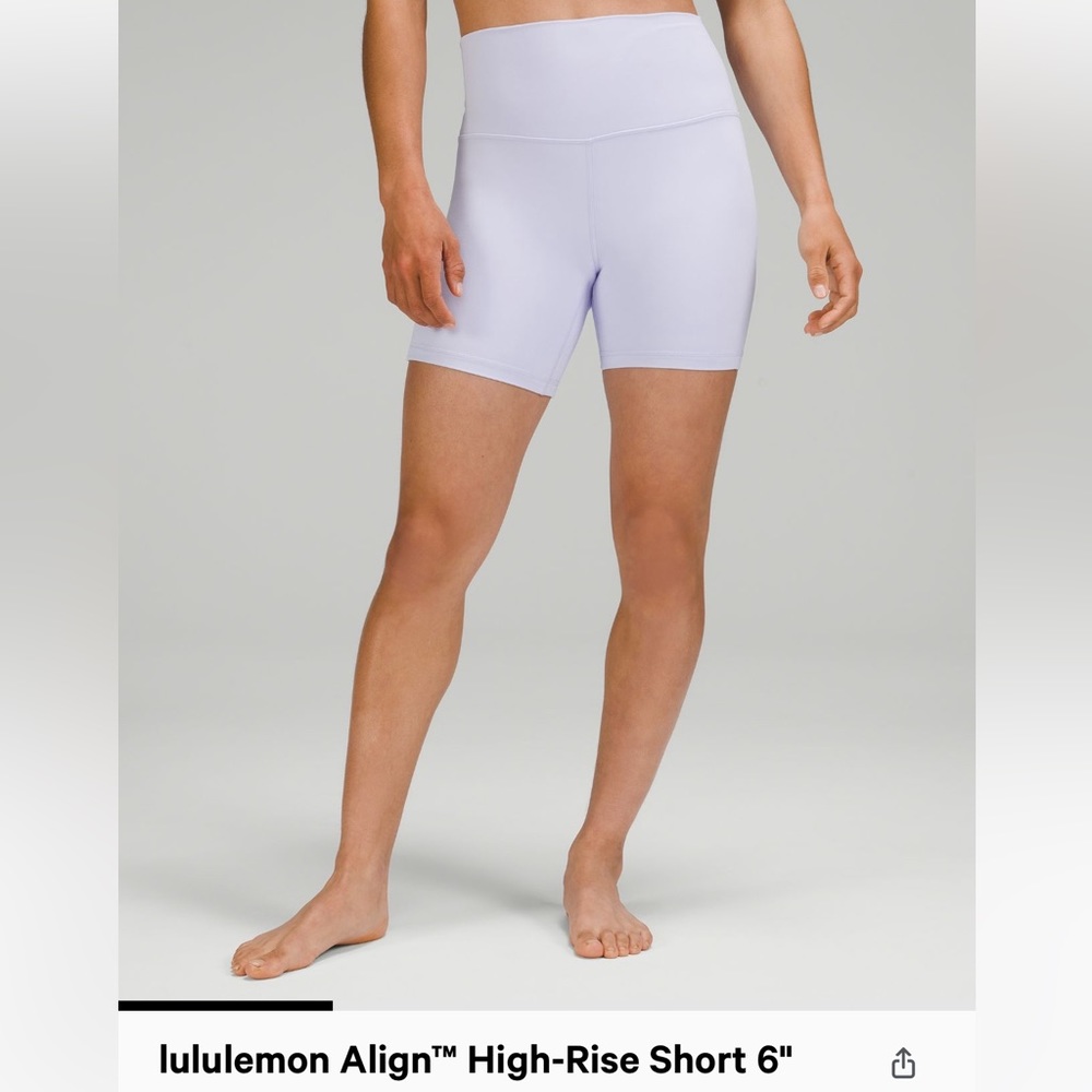 Lululemon Align Shorts 6 in. Pastel Blue size 4